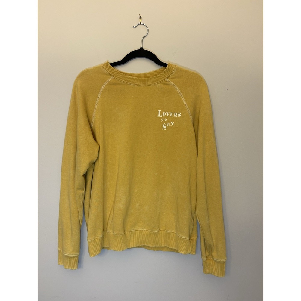 Billabong Lovers Of The Sun Yellow Crewneck Sweatshirt Size S Women's